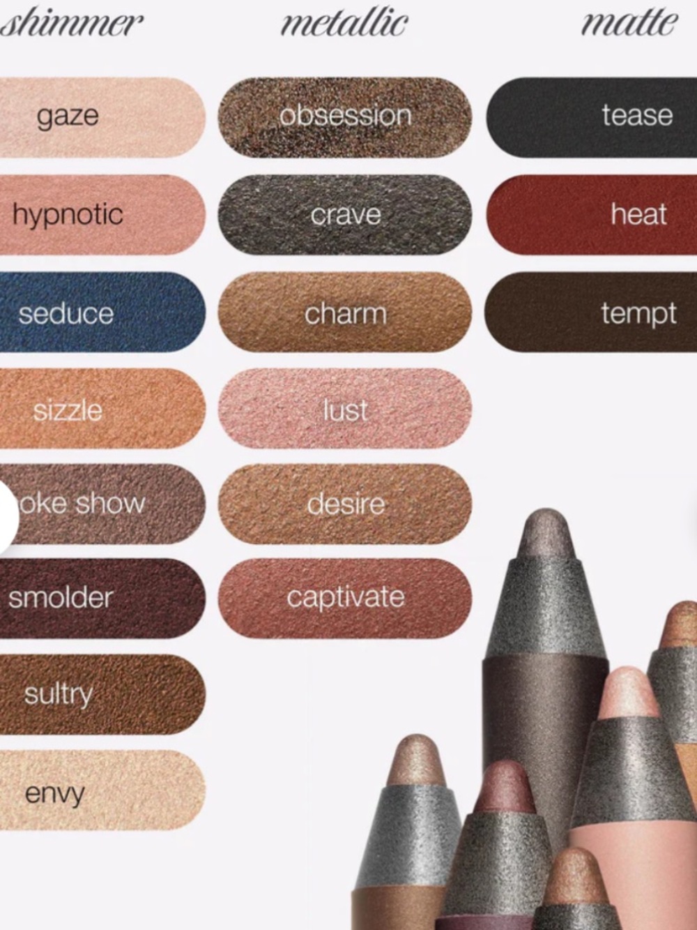 Tarte SmolderEYES ENVY Shimmer Shadow Liner w/ Sharpener 🌟NIB FULL SIZE - Picture 2 of 5